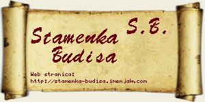 Stamenka Budiša vizit kartica